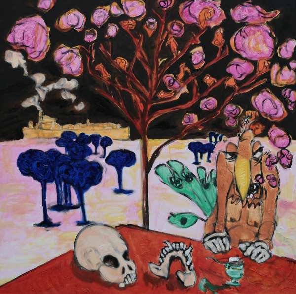 Quelquechose de pourri au royaume du danemark - 100x100 - huile sur toile